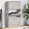 vidaXL Shoe Cabinet Concrete Grey 59x17x108 cm Engineered Wood