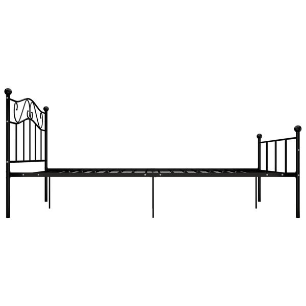 vidaXL Bed Frame without Mattress Black Metal 120x200 cm