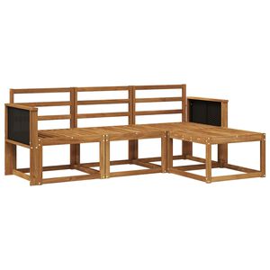 vidaXL Outdoor Sofa Set 4 pcs Natural Solid Acacia Wood