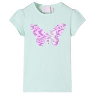 vidaXL Kids' T-shirt with Cap Sleeves Light Mint 128