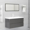 vidaXL 2 Piece Bathroom Furniture Set High Gloss Grey Engineered Wood