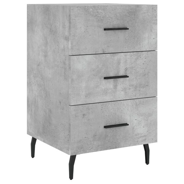 vidaXL Bedside Cabinet Concrete Grey 40x40x66 cm Engineered Wood