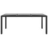 vidaXL Garden Table 190x90x75 cm Tempered Glass and Poly Rattan Black