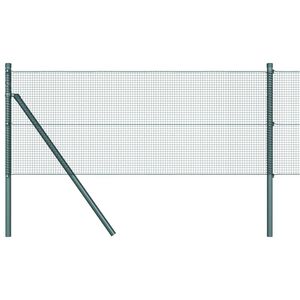 vidaXL Welded Wire Fence Ground Fix 10 x 0.4 m PVC-Coated Steel Green