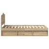 vidaXL Bed Frame with Headboard Sonoma Oak 75 x 190 cm Solid Pine Wood