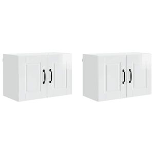 vidaXL Wall Cabinet PORTO 2 pcs High Gloss White Engineered Wood