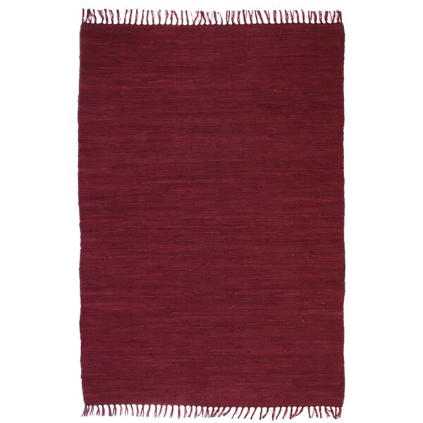vidaXL Hand-woven Chindi Rug Cotton 80x160 cm Burgundy