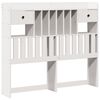vidaXL Bookcase Bed without Mattress White 135x190 cm Doouble Solid Wood Pine