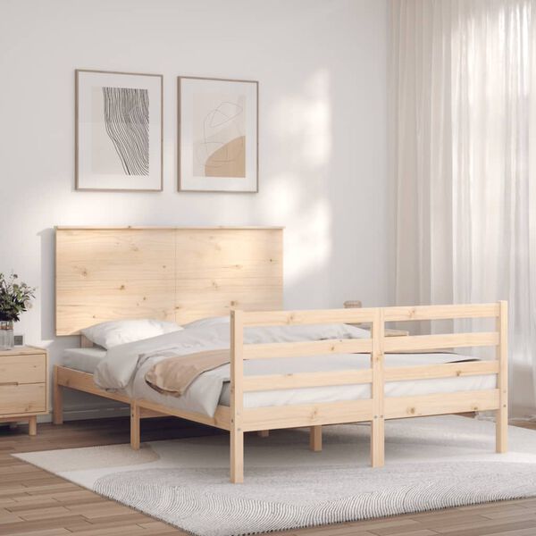 vidaXL Bed Frame without Mattress 140x190 cm Solid Wood