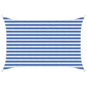 vidaXL Sunshade Sail 2 x 2.5 m HDPE Rectangular Blue and White