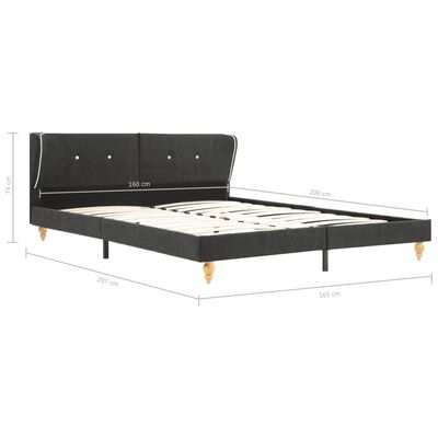 vidaXL Bed Frame Dark Grey Burlap 150x200 cm 5FT King Size