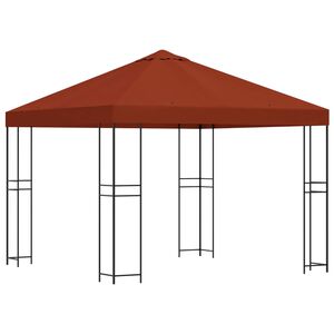 vidaXL Gazebo 3 x 3 m Terracotta Polyester and Steel 190 gsm