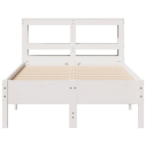vidaXL Bed Frame without Mattress White 90x190 cm Single Solid Wood Pine