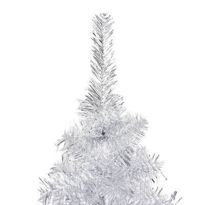 vidaXL Artificial Christmas Tree with LEDs&Ball Set Silver 210 cm PET