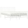vidaXL Metal Bed Frame without Mattress with Footboard&nbsp;White 135x190cm