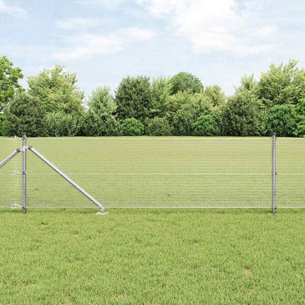 vidaXL Fence Post Silver 10 x 0.8 m (12 x 12 mm mesh) Steel