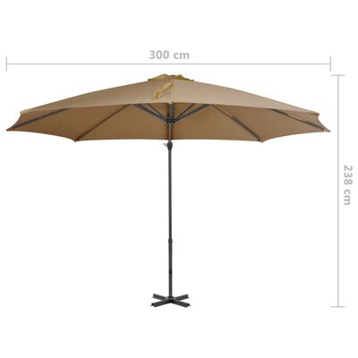 vidaXL Outdoor Umbrella with Portable Base Taupe
