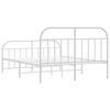 vidaXL Metal Bed Frame without Mattress with Footboard White 160x200cm