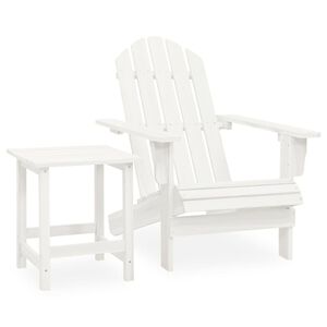 vidaXL Garden Adirondack Chair with Table Solid Fir Wood White