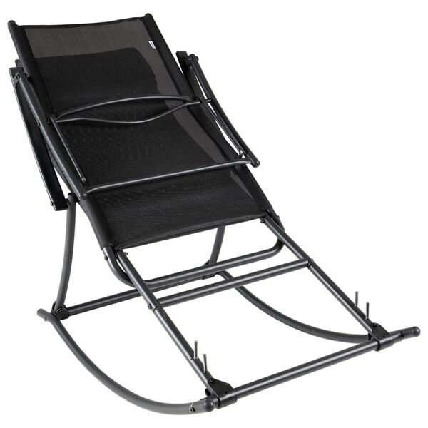 vidaXL Garden Rocking Chair Steel and Textilene Black