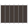 vidaXL 6-Panel Room Divider Brown 300x220 cm Fabric