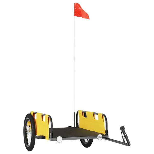 vidaXL Bike Trailer Yellow Oxford Fabric and Iron