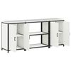 vidaXL Kitchen Storage Set with Shelf 3 pcs White Cold-rolled Steel