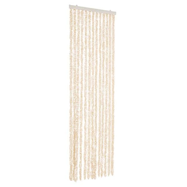 vidaXL Fly Curtain Beige and White 56x185 cm Chenille