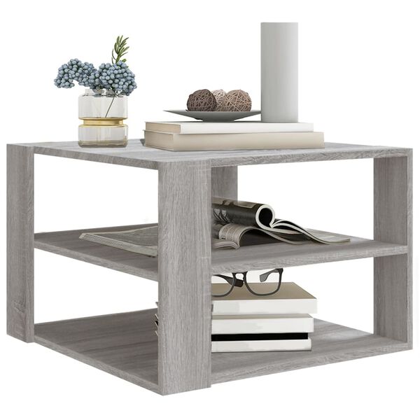 vidaXL Coffee Table Grey Sonoma 60x60x40 cm Engineered Wood