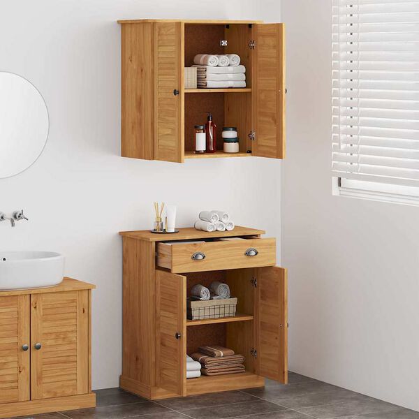 vidaXL Bathroom Furniture Set VIGO 2 pcs Brown 67.5 x 34 x 80 cm