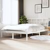 vidaXL Bed Frame without Mattress White Double Solid Wood