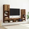 vidaXL TV Cabinet with LED Strip Lights 4 pcs Old wood Engineered wood