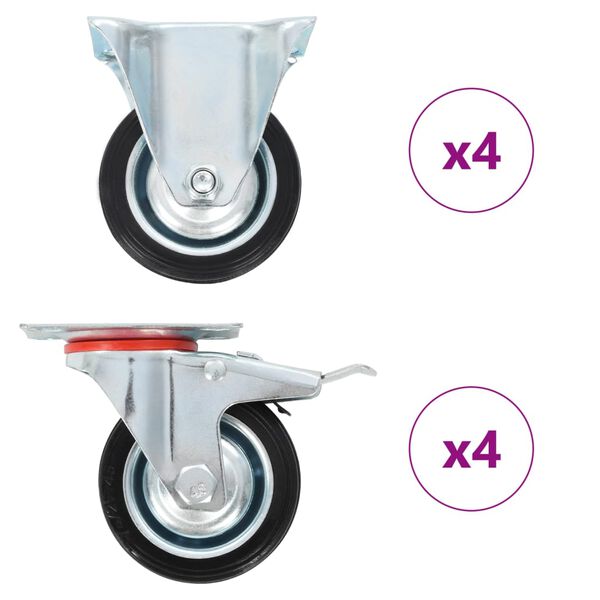 vidaXL 8 pcs Casters 75 mm