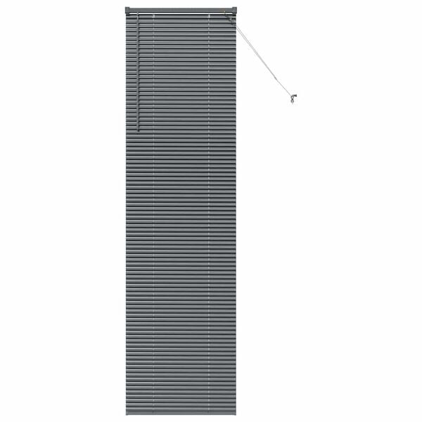vidaXL Window Blind with Curtains Manual Dark grey Aluminium