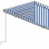 vidaXL Manual Retractable Awning with Blind 4.5x3m Blue&White