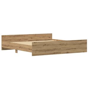 vidaXL Bed Frame Artisan Oak 203 x 203 x 50 cm Engineered Wood