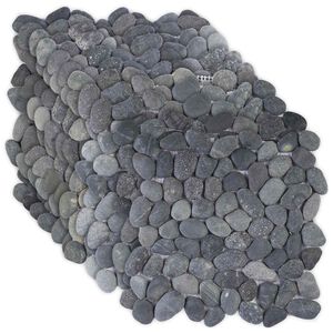 vidaXL Pebble Tiles Grey 30 x 30 cm River Pebble