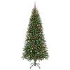 vidaXL Artificial Christmas Tree with 300 LEDs Green 180 cm PE and PVC
