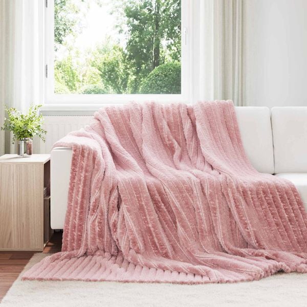 vidaXL Throw Blanket Pink 270 x 240 cm Fleece