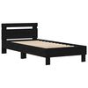 vidaXL Bed Frame with LED Black Oak 100 x 200 cm Engineered Wood