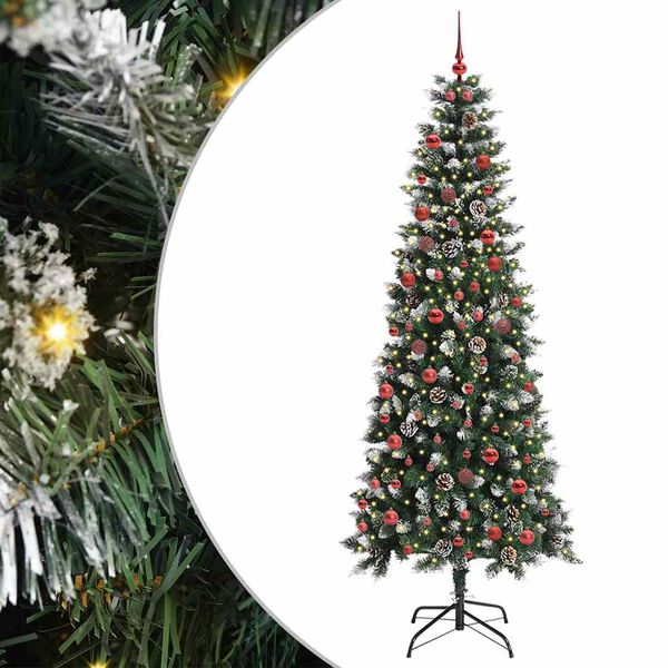 vidaXL Artificial Christmas Tree with 300 LEDs with Stand Green 210 cm