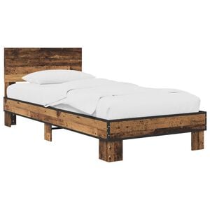 vidaXL Bed Frame with Headboard Old Wood 80 x 200 cm Engineered Wood