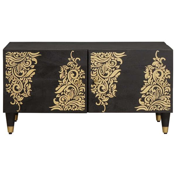 vidaXL Coffee Table Black 80 x 50 x 40 cm Solid Mango Wood