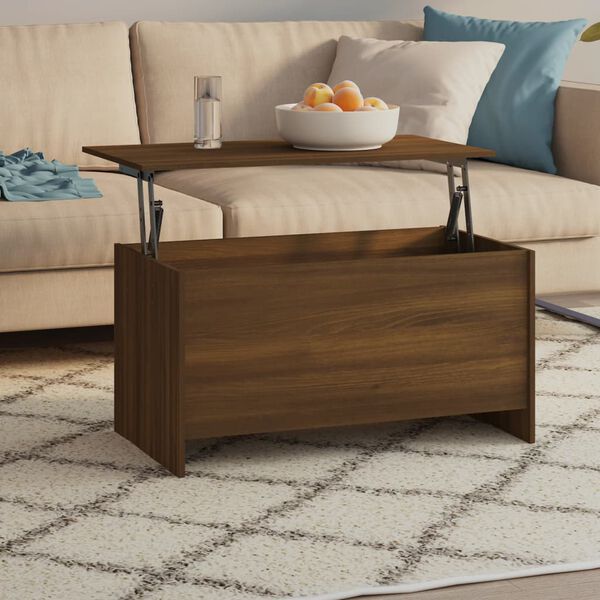 vidaXL Coffee Table Brown Oak 102x55.5x52.5 cm Engineered Wood