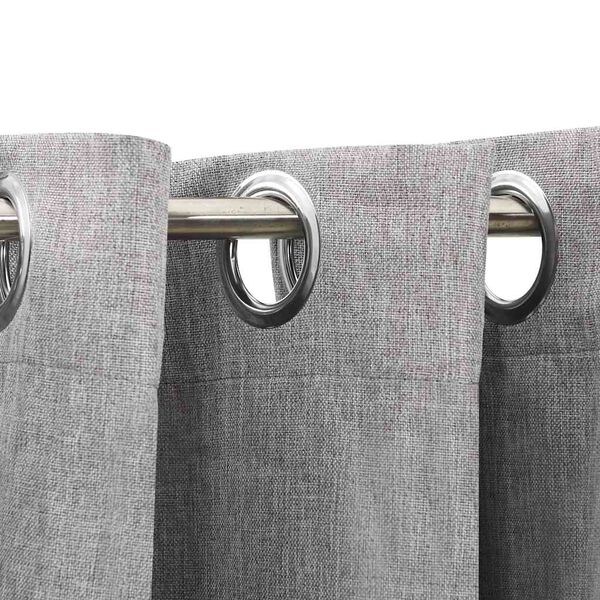 vidaXL Linen-Look Blackout Curtains with Grommets 2pcs Grey 140x175cm