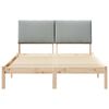 vidaXL Bed frame Brown and light grey 140 x 200 cm Solid pine wood