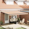 vidaXL Retractable Awning Manual Blue and Orange 450 x 300 cm