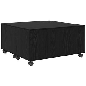vidaXL Coffee Table Black Oak 75 x 75 x 38 cm Engineered Wood