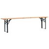 vidaXL Folding Beer Table with 2 Benches 177 cm Pinewood