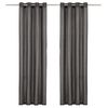 vidaXL Curtains with Metal Rings 2 pcs Cotton 140x175 cm Anthracite
